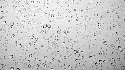 Dew drops on window glass