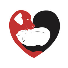 dog and cat silhouette vector illustration