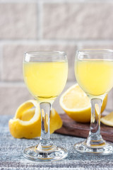 Italian traditional liqueur with lemons