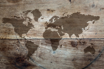 World map on the boards