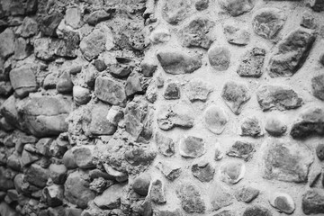 Old stone wall. Historic architecture background.