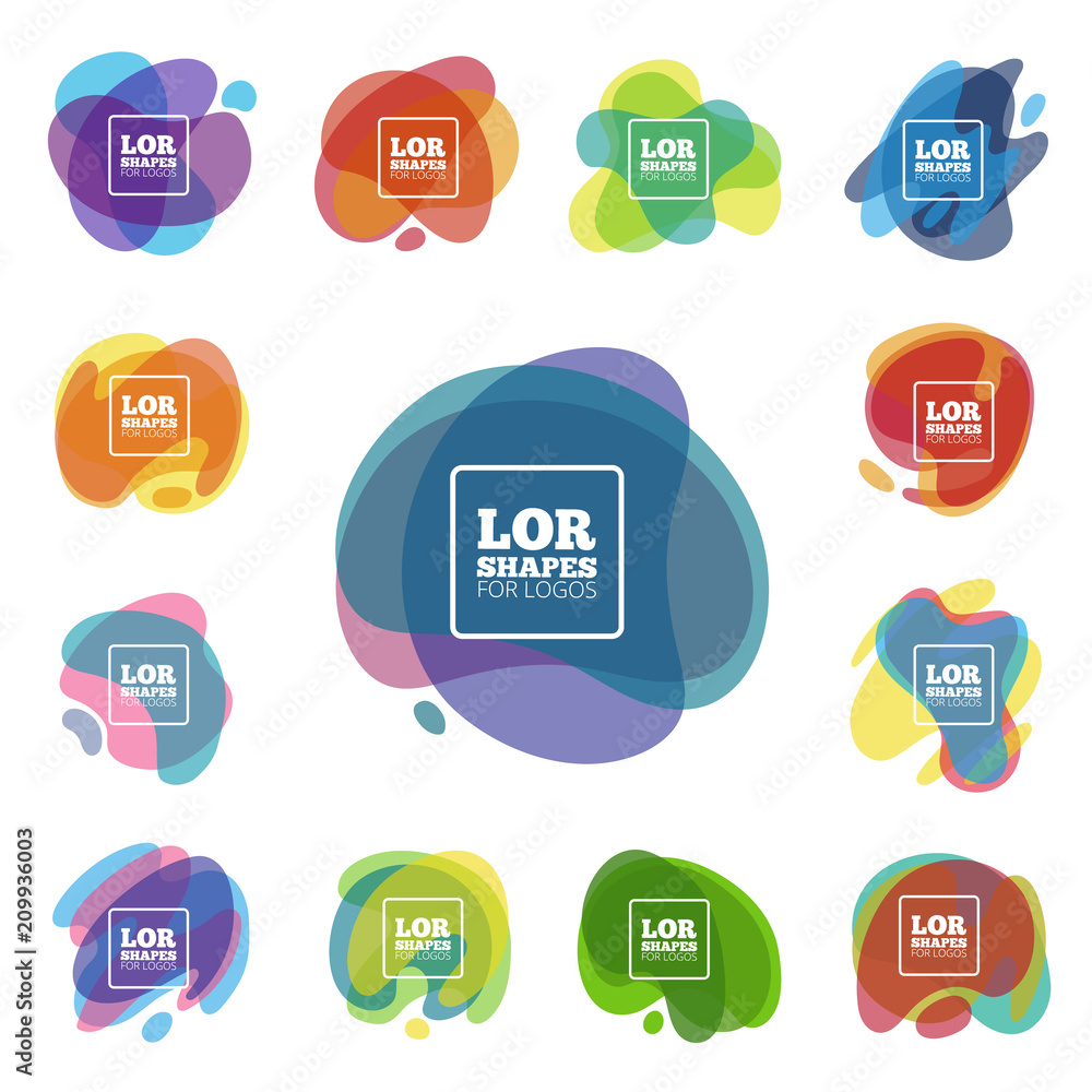 Poster abstract shapes for logos design. vector forms isolate on white