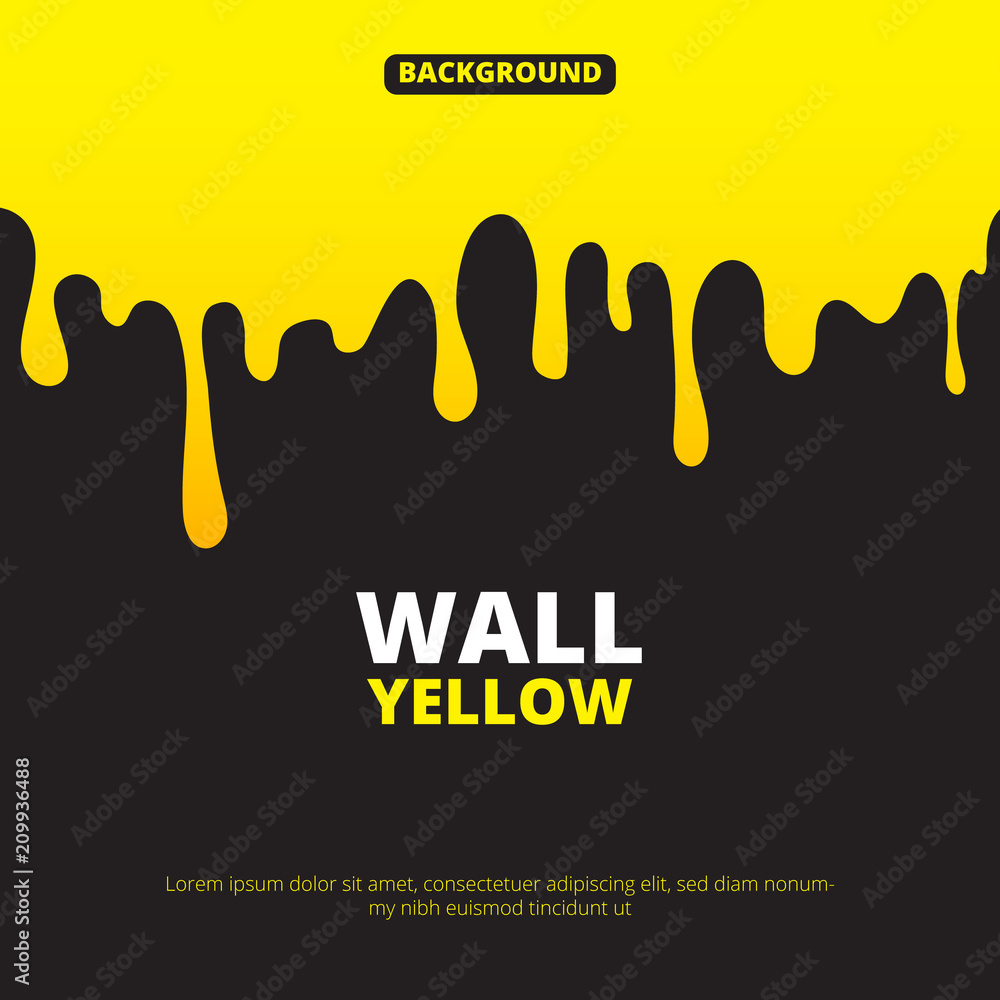 Sticker Background illustration with yellow paint dripping