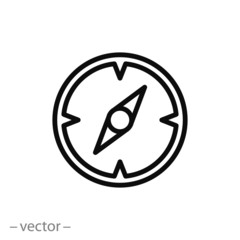 compass, line icon vector