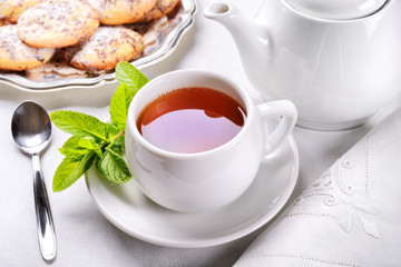 Tea, mint and biscuits