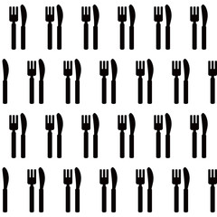 Fork and knife seamless pattern