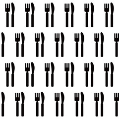 Fork and knife seamless pattern