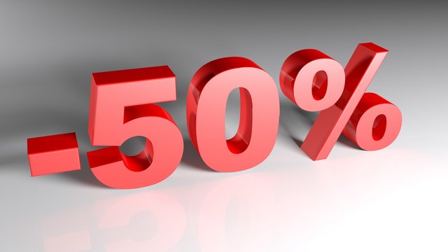 Discount 50% - 3D rendering