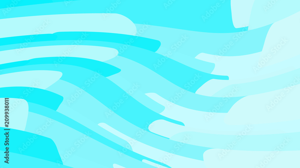 Poster background from the minimalistic multicolored blue motley bright lines of waves of strips of geometr