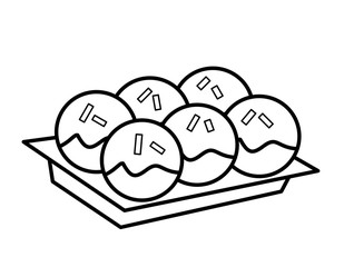 タコヤキ青のり皿(線画)