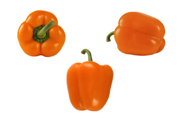Sweet orange  pepper isolated on white background