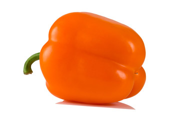 Sweet orange  pepper isolated on white background
