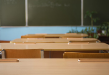 Interior of an empty school class