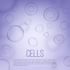 Creative vector illustration of life biology cell medicine scientific background. Art design science microscope macro close up top view banner. Abstract concept graphic molecular research dna element