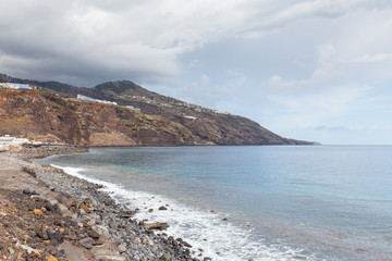 La Palma Coastline.  The coastline on the Spanish island of La Palma as viewed from the city of Santa Cruz.