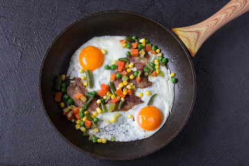 egg bacon breakfast lunch vegetables