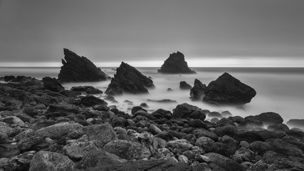 Seascape noir et blanc longue exposition