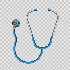 Creative vector illustration of medical health care stethoscope isolated on transparent background. Art design medicine equipment. Abstract concept graphic element - obrazy, fototapety, plakaty