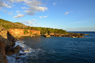 Cuban coast of mountains Sierra Maestra and above the coast of the Caribbean sea