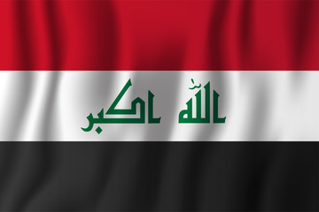 Iraq realistic waving flag vector illustration. National country background symbol. Independence day