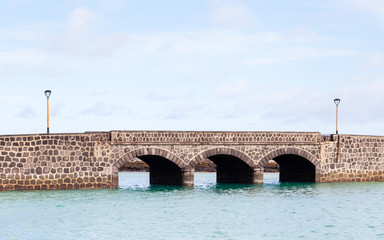 Arrecife Bridge.  A stone bridge in the port city of Arrecife on the Spanish island of Lanzarote.