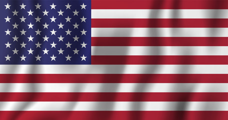 Fototapeta premium USA realistic waving flag vector illustration. National country background symbol. Independence day