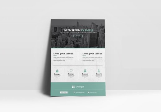 Business Flyer Layout with Teal Accents