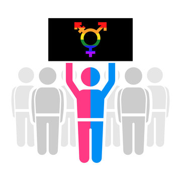 LGBT demonstration flat vector icon.