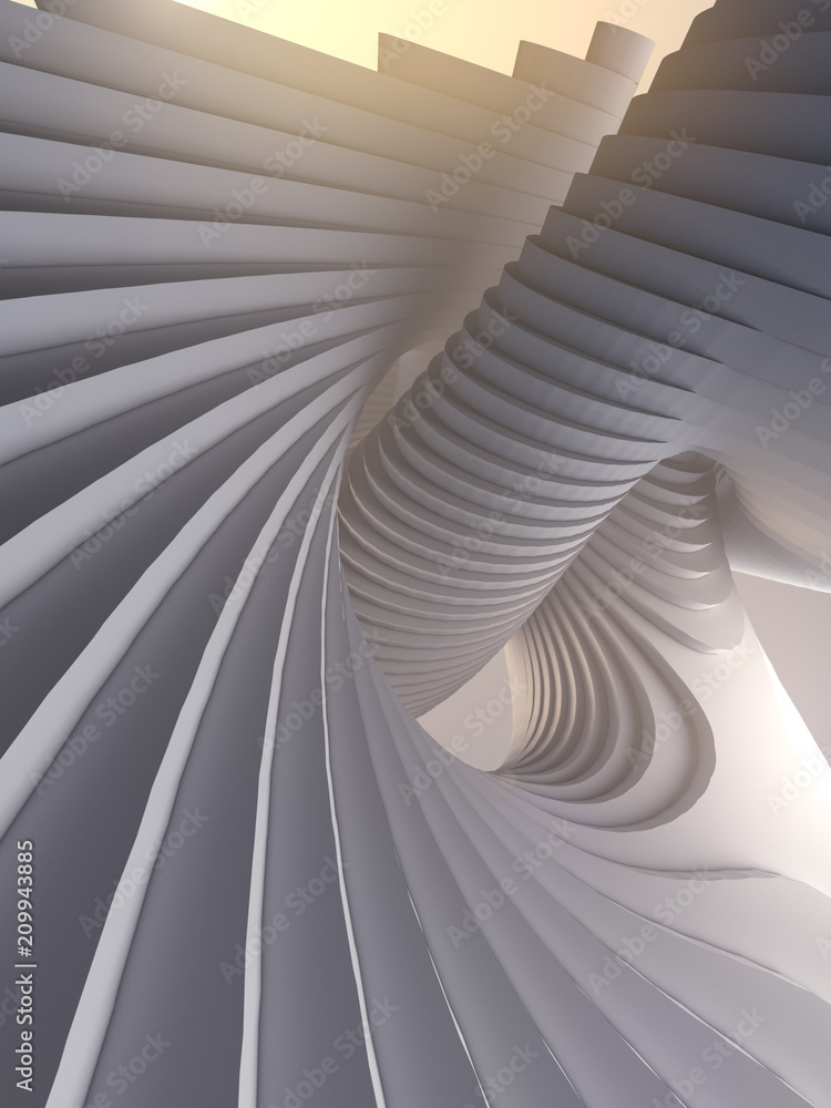 Poster white stripe pattern futuristic background. 3d render illustration