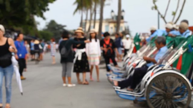 Trishaws in Asia - a popular way of movement at rich tourists