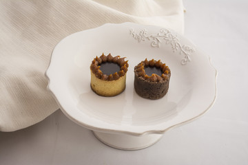 cake chocolate and dulce de leche on plate