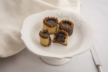 cake chocolate and dulce de leche on plate