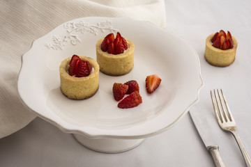 strawberry little cake on plate