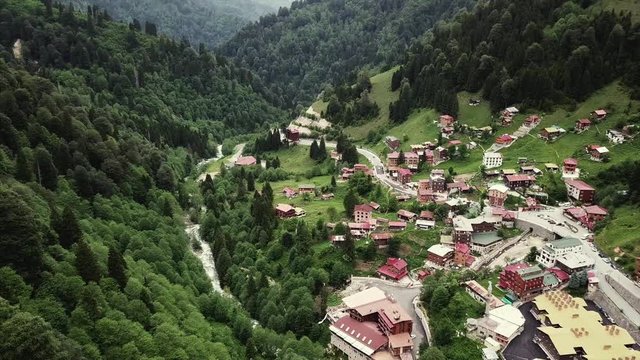 One of the most famous landmark on the mountains of the mountain in Rize Turkey called Ayder Plateau, 
