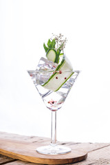 	ID: 794076517 fancy gin and tonic selection drink alcohol cocktail craft fresh fruit spices mint glass bar
