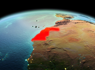 Fototapeta premium Western Sahara on planet Earth in space