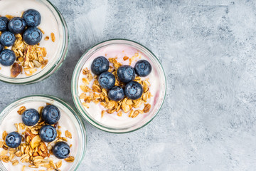 Yogurt with Homemade Granola and Blueberries
