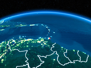 Caribbean from space at night