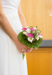 bouquet of flowers of a bride at her wedding