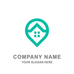 Pin Point Hotel House Location Mobile Application Logo