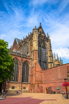 Gothic Dom church in the center of Utrecht, Netherlands.