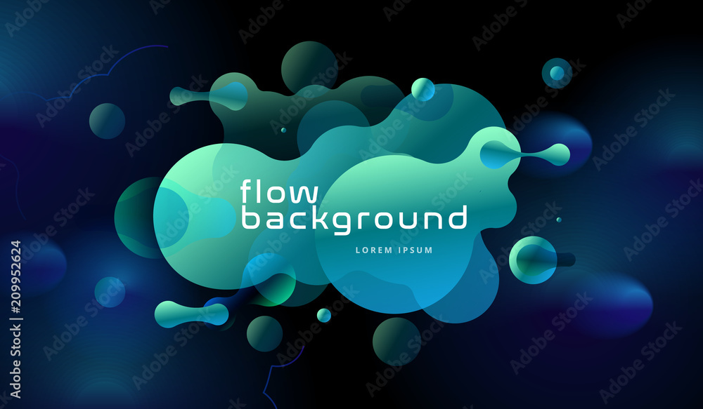 Wall mural colorful geometric background design. fluid shapes composition with trendy gradients. eps10 vector.