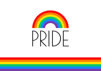 Pride rainbow flag banner or logo vector illustration