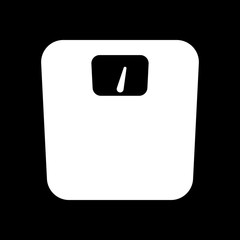 silhouette of weights, simple symbol. White icon on black backgr