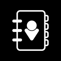 address book with person on cover. simple icon. linear symbol wi