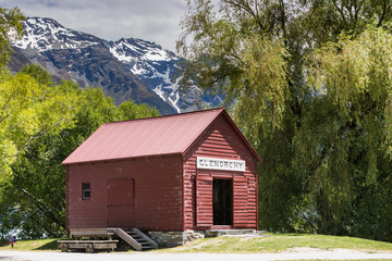Glenorchy boat shed, Lake Wakatipu, New Zealand