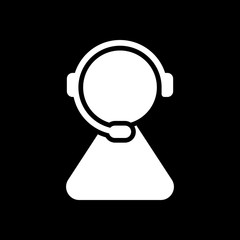 customer service. support service. simple icon. White icon on bl
