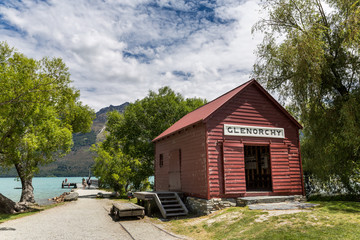 Glenorchy boat shed, Lake Wakatipu, New Zealand