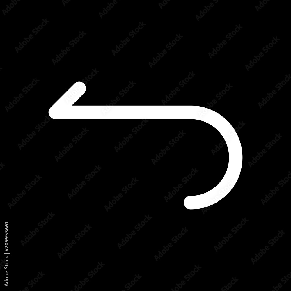 Poster simple arrow, backward. navigation icon. linear symbol with thin