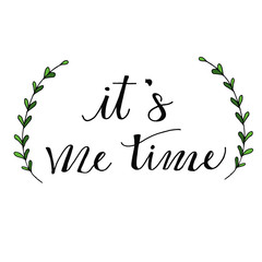 Elegant typography and leaf border